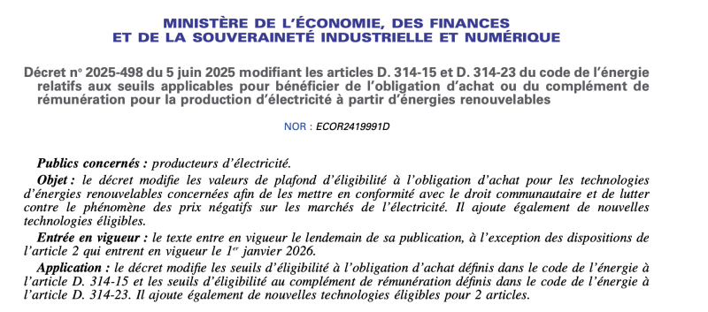 Quel est le nouveau seuil pour l’Obligation d’Achat par EDF pour les installation photovoltaïques professionnelles dans le Tarn (81) à Albi ?